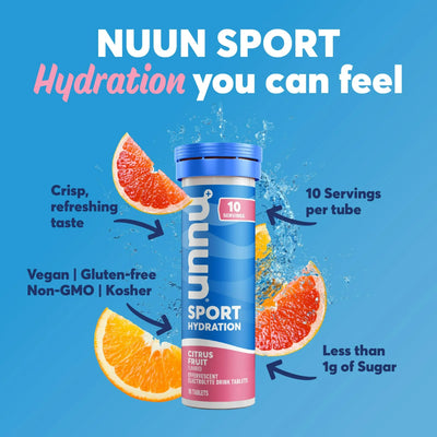 Nuun Sport Electrolyte Sports Drink Water 10 Count Tube